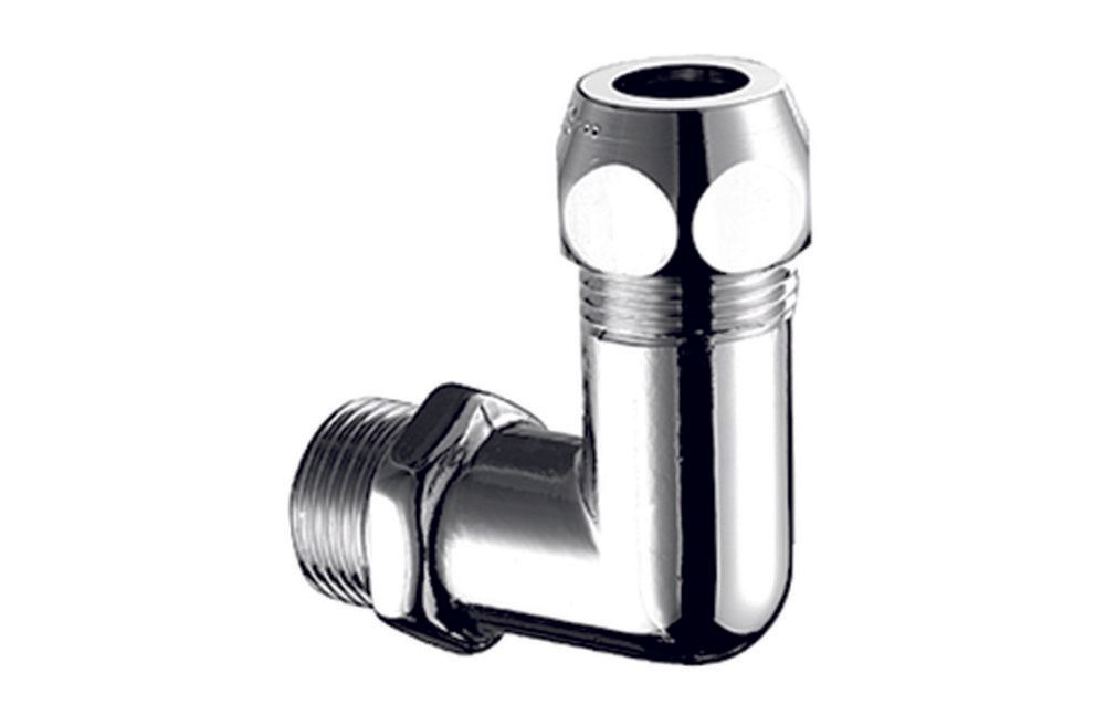Schell raccord d'alimentation avec filet extérieur coudé 1/2"M x D 10 laiton