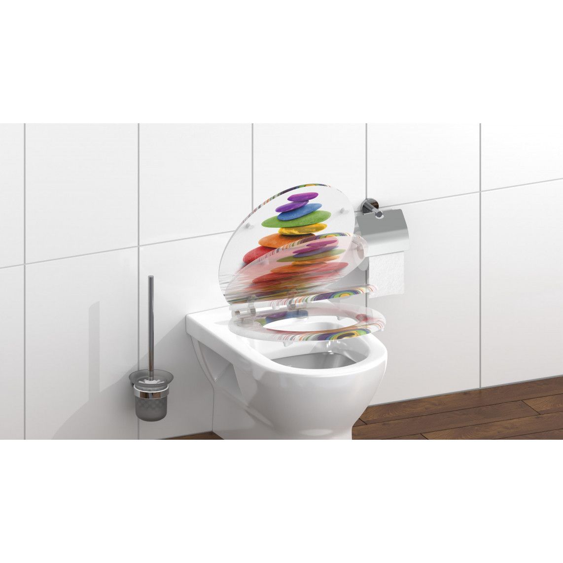 80120 MDF Toilet seat COLORFUL STONES, with soft close vue 9