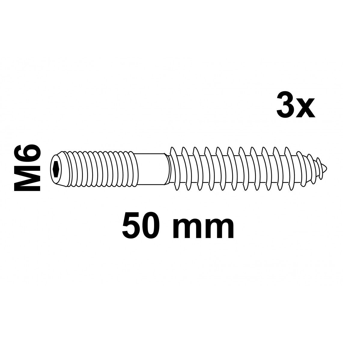 97333040 Hanger bolt, M6 x 50 mm (3x) vue 2