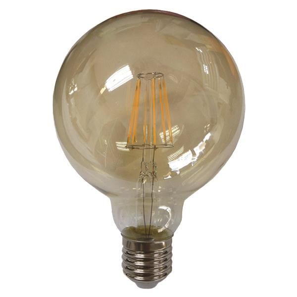 Lampe filament globe dimmable G125 8W E27 2400K Or
