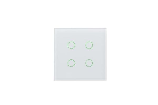 Interrupteur intelligent verre Blanc, 4 boutons RGB