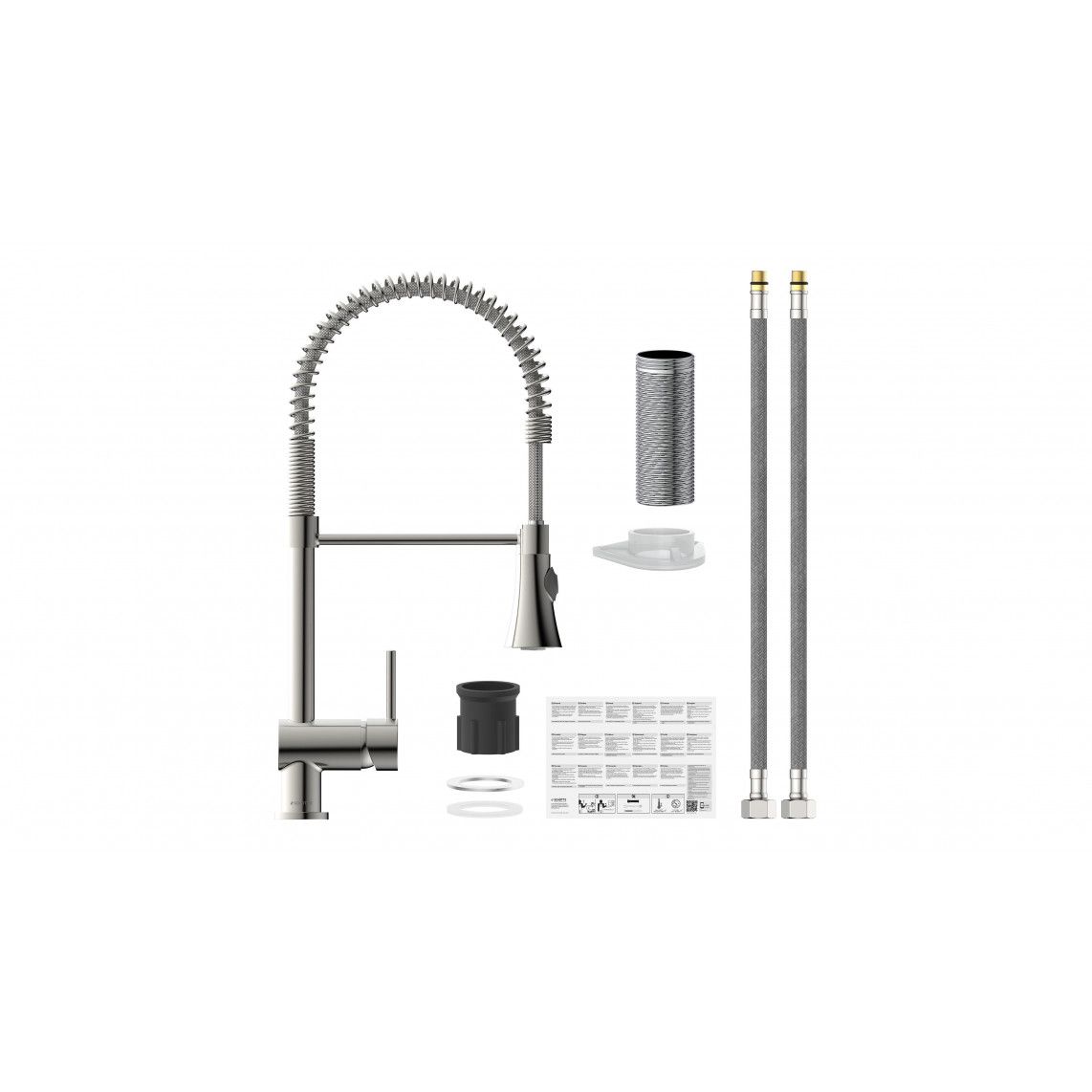 79155 CORNWALL Sink mixer, stainless steel look, with spiral spring vue 4