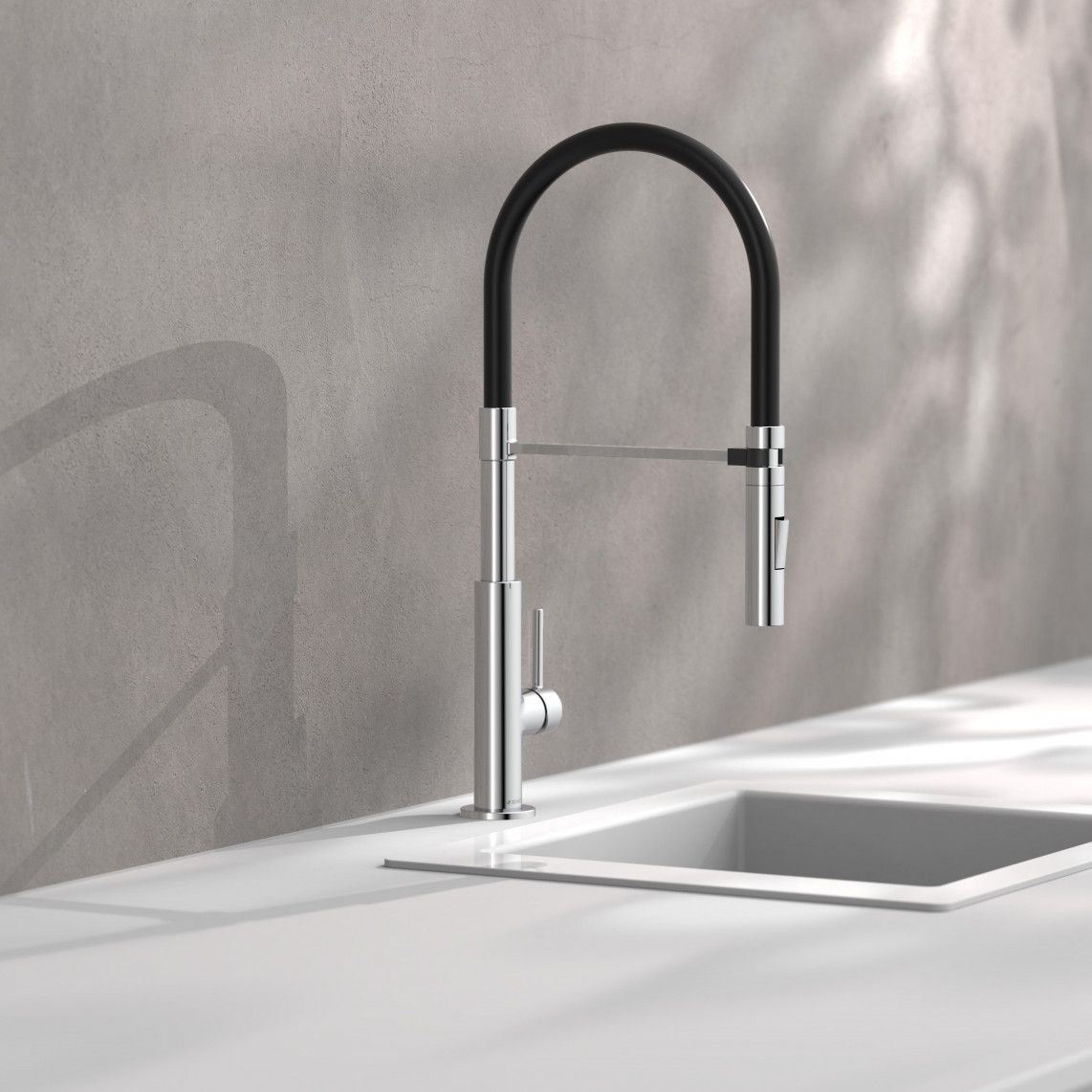 79180 STILO Sink mixer, chrome/black, chrome/red, with soft-touch hose vue 7