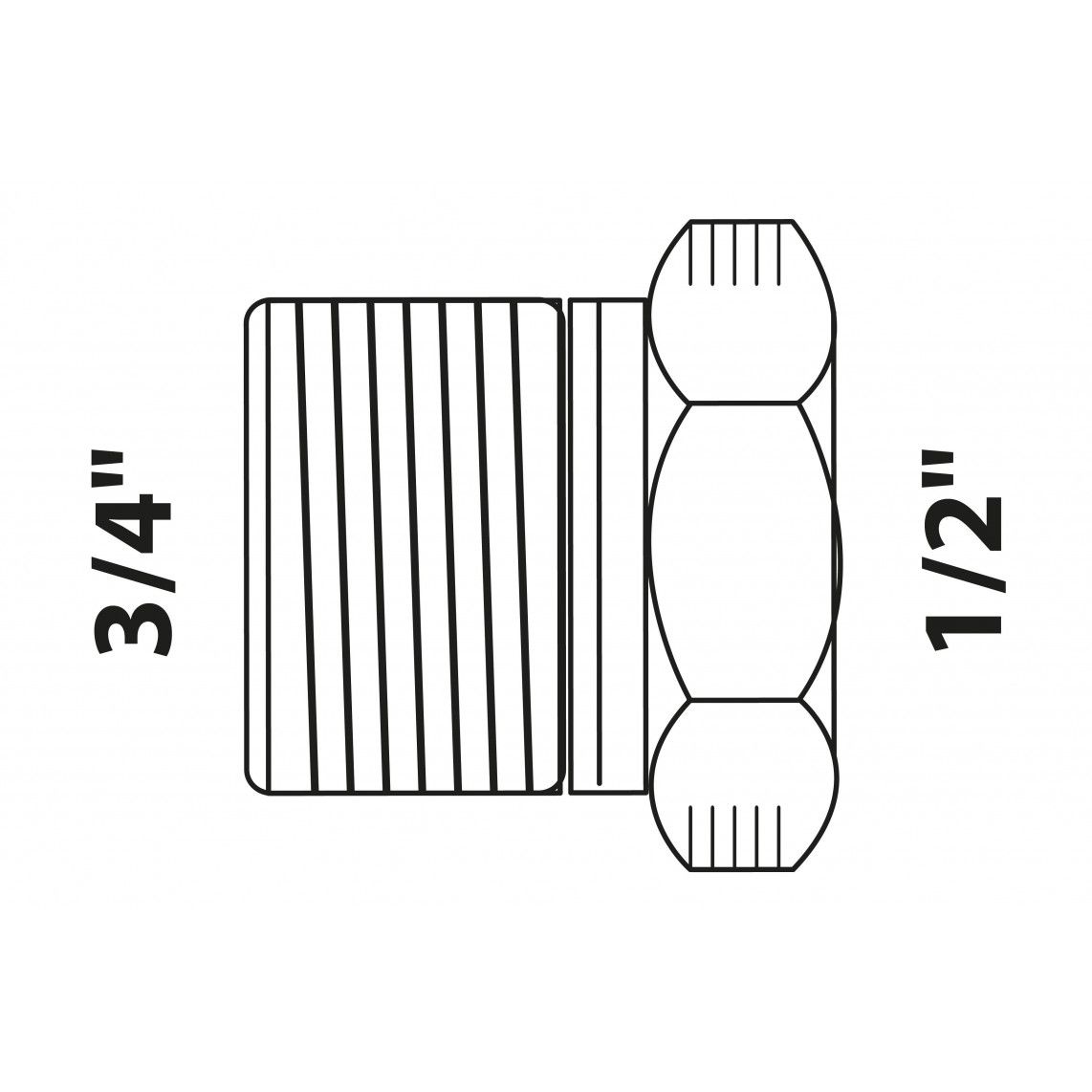 988950313 Reducer piece, red brass, 3/4" male x 1/2" female vue 2