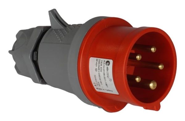 Fiche CEE mâle 5 x 32A 380 - 415Vac Rouge IP44 avec raccords à visser