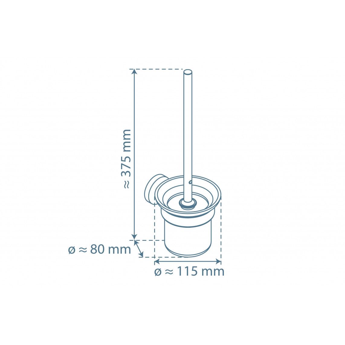 10115 LONDON Toilet brush holder, chrome, wall fixing vue 5
