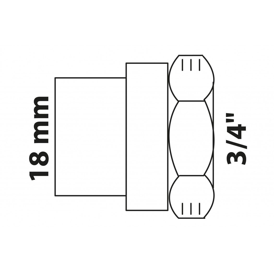 989106017 BR overgangsmof, blanco, 18 mm x 3/4"BI, 1 mof (4270g) vue 2