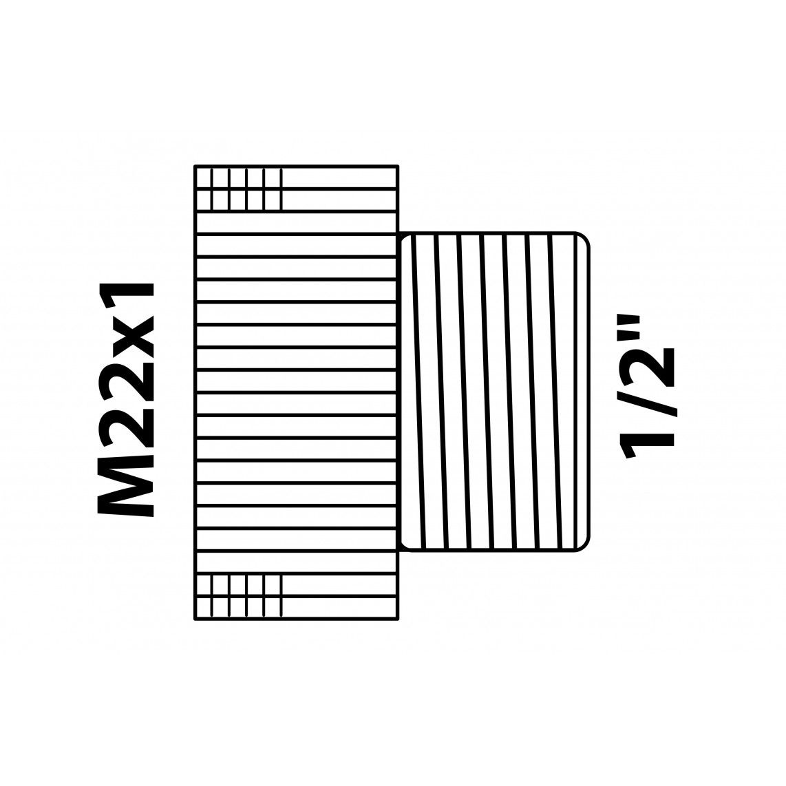 989322155 Transition piece, brass, chrome, 1/2" male x M22 female vue 2