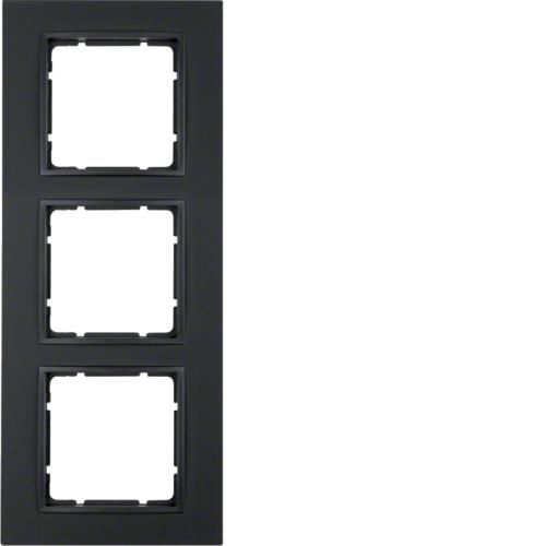 Plaque de recouvrement 3 postes Berker b7. Anthracite, mat