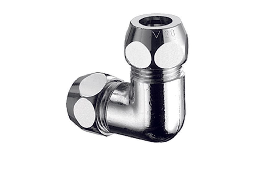 Schell Raccord D'alimentation Double Coudé D 10 X D 10 Laiton Chromé
