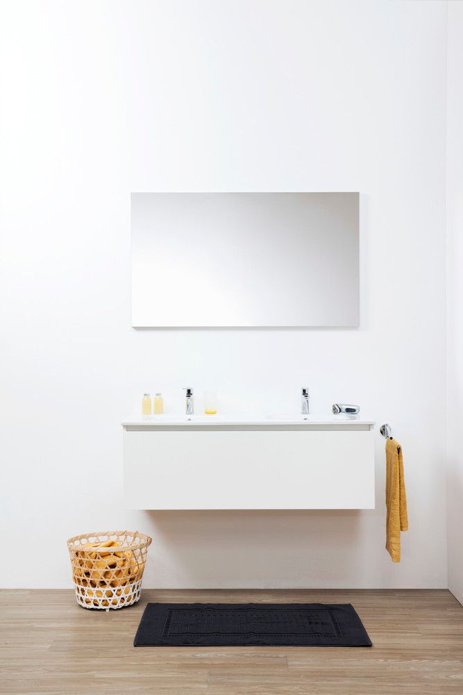 Intro Ensemble Sous-meuble Stella 45 120CM 1 Tiroir 2 Lavabos Blanc