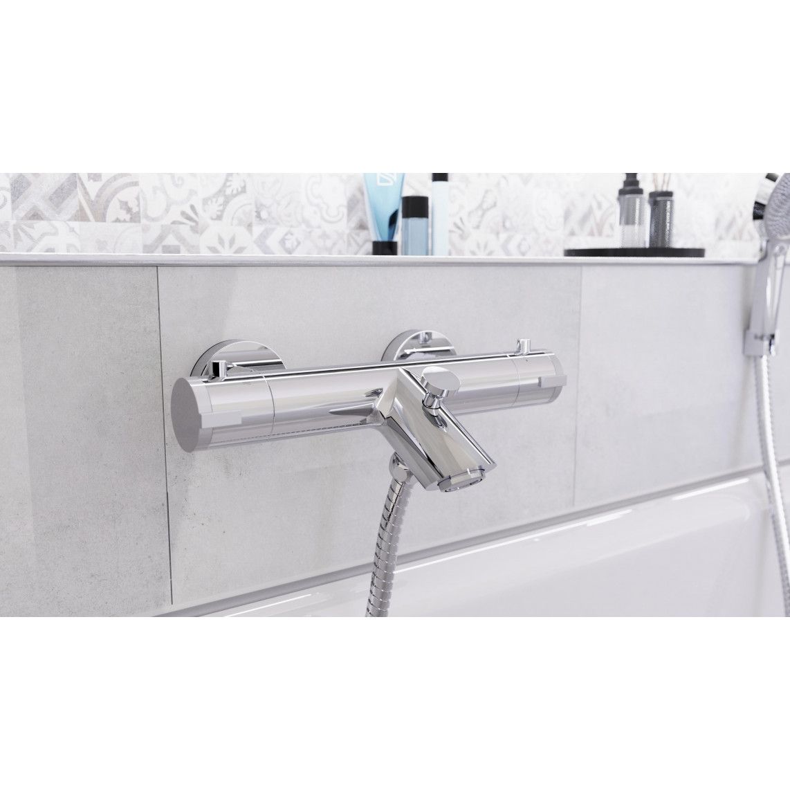 52470 LONDON Thermostatic bathtub mixer, chrome vue 8