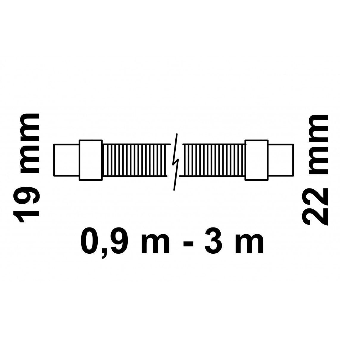 98667500 Drain hose extension, 0,9 m - 3 m, sleeve inner diameter: 19 mm/22 mm vue 2