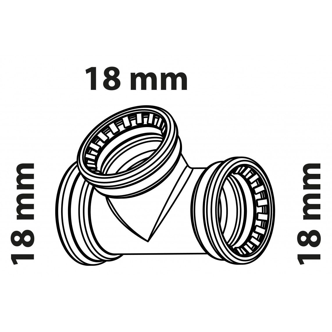 989473217 Tee piece, copper, 18 mm, 3 sockets, for copper pipe vue 2