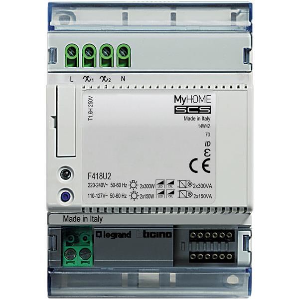 MyHome - variateur universel pour Led - 4 din - 2 sorties