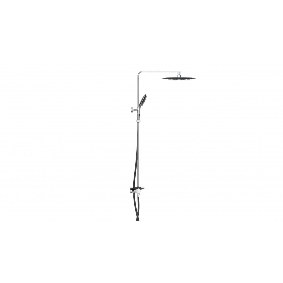 DX1103CST GRANDE VITA Overhead shower set, black, with thermostatic mixer vue 4