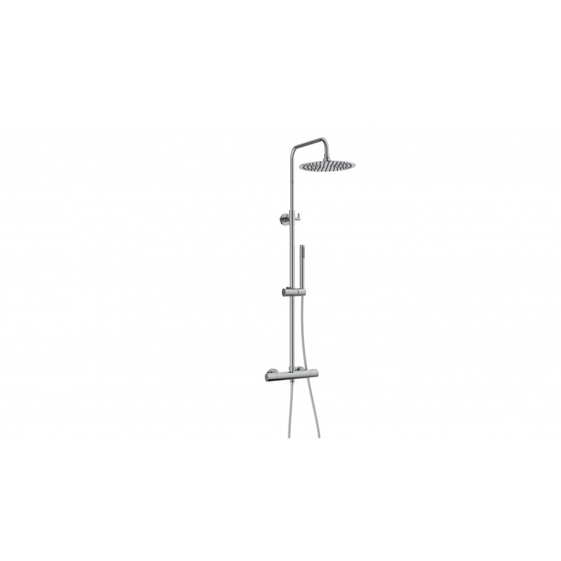 60044 AQUADUCT Overhead shower set, chrome, with thermostatic mixer vue 2