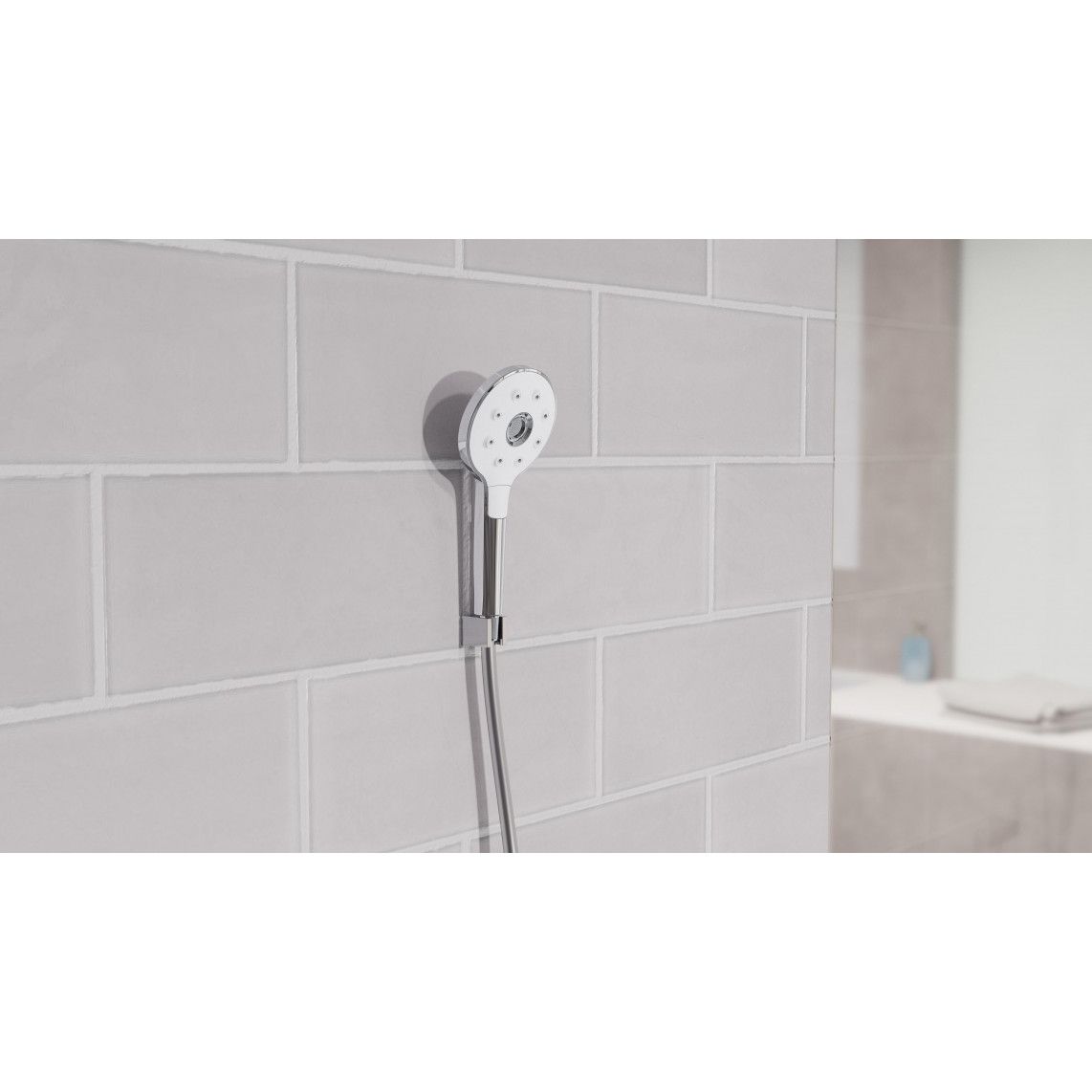60840 PERUZZI hand shower, chrome/white vue 7