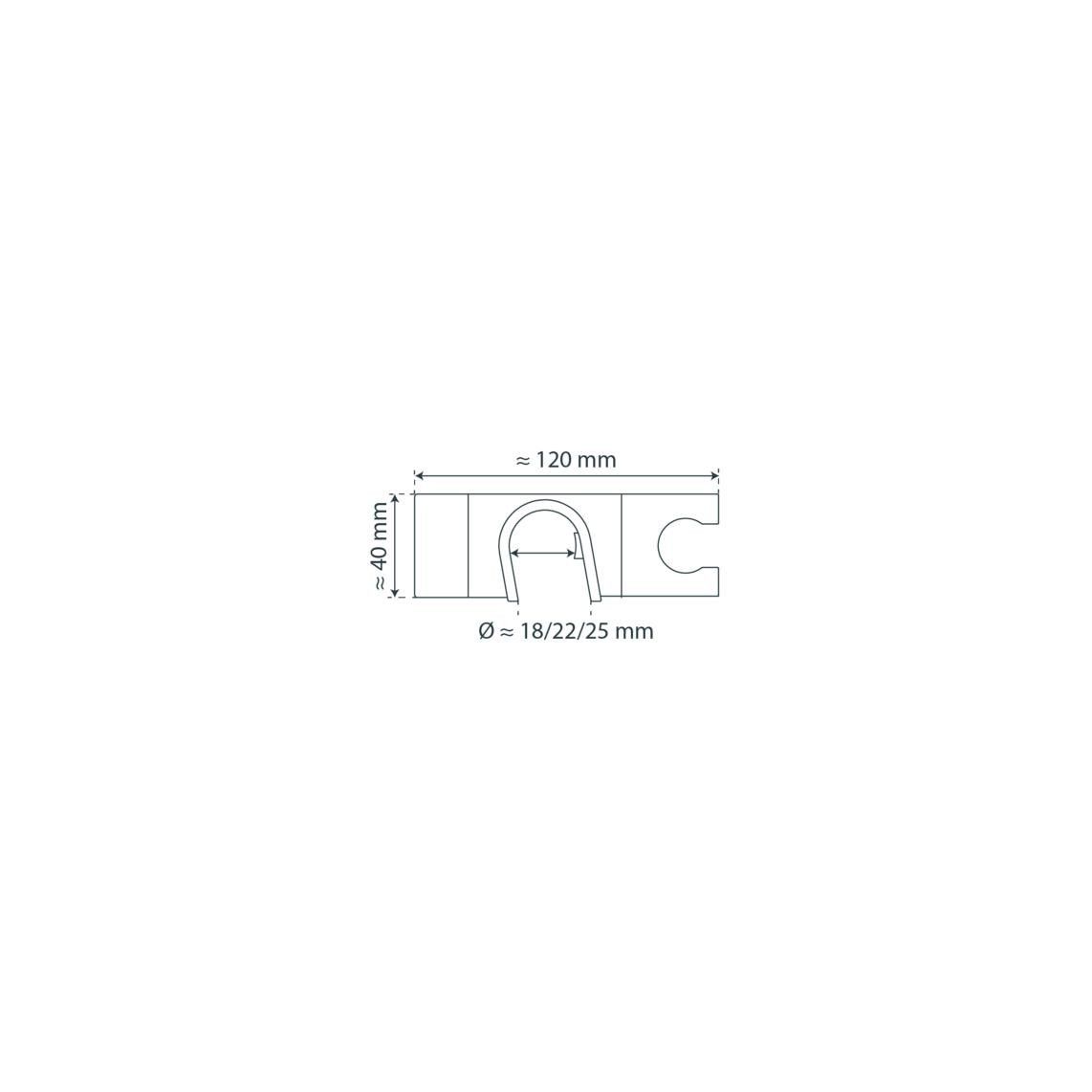 66340 Shower holder DN 18/22/25 mm, chrome, for shower rail vue 2