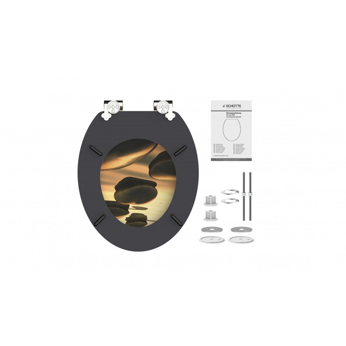 80127 MDF Toilet seat SEA STONE, with soft close vue 7