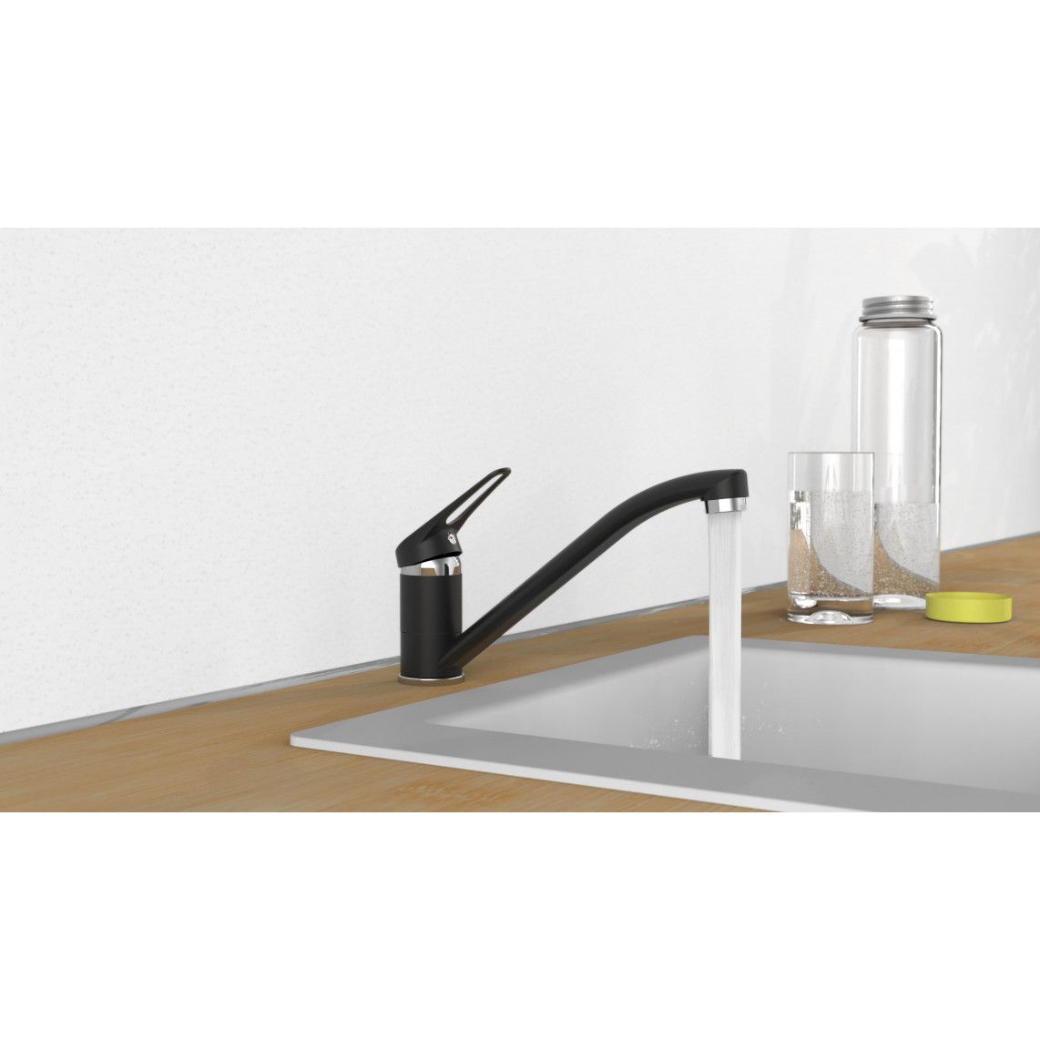NI182SCR-B SPEED Sink mixer, black matt/chrome vue 7