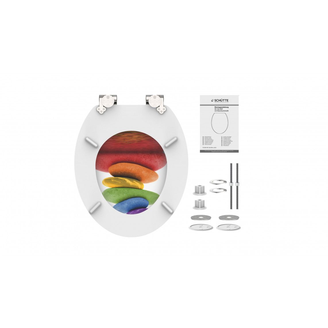 80120 MDF Toilet seat COLORFUL STONES, with soft close vue 7