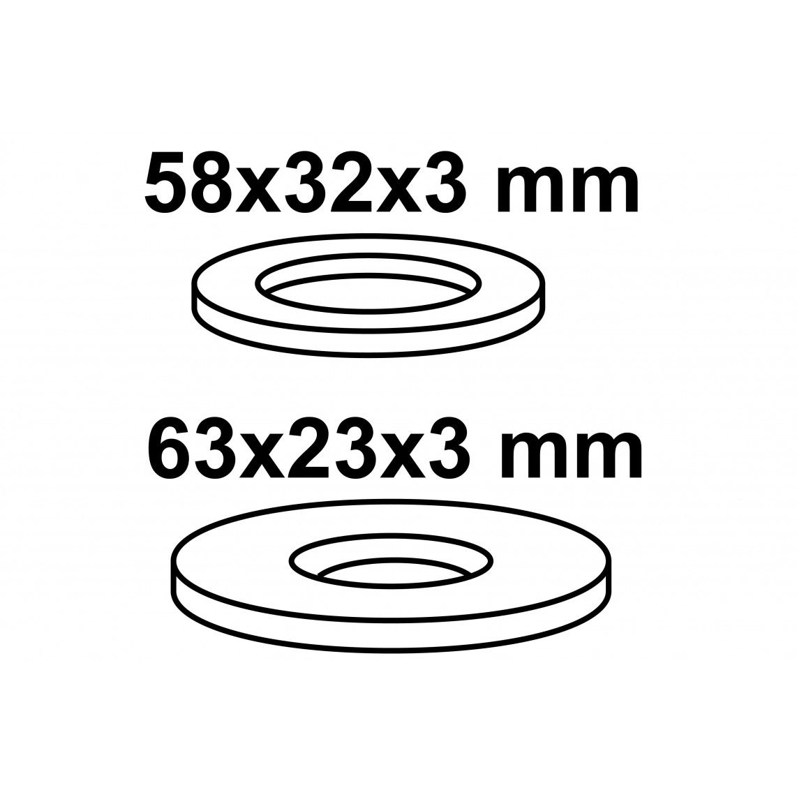 98028111 Gasket set for cistern, silicone, white, 58 x 32 x 3 mm/63 x 23 x 3 mm (2x) vue 2
