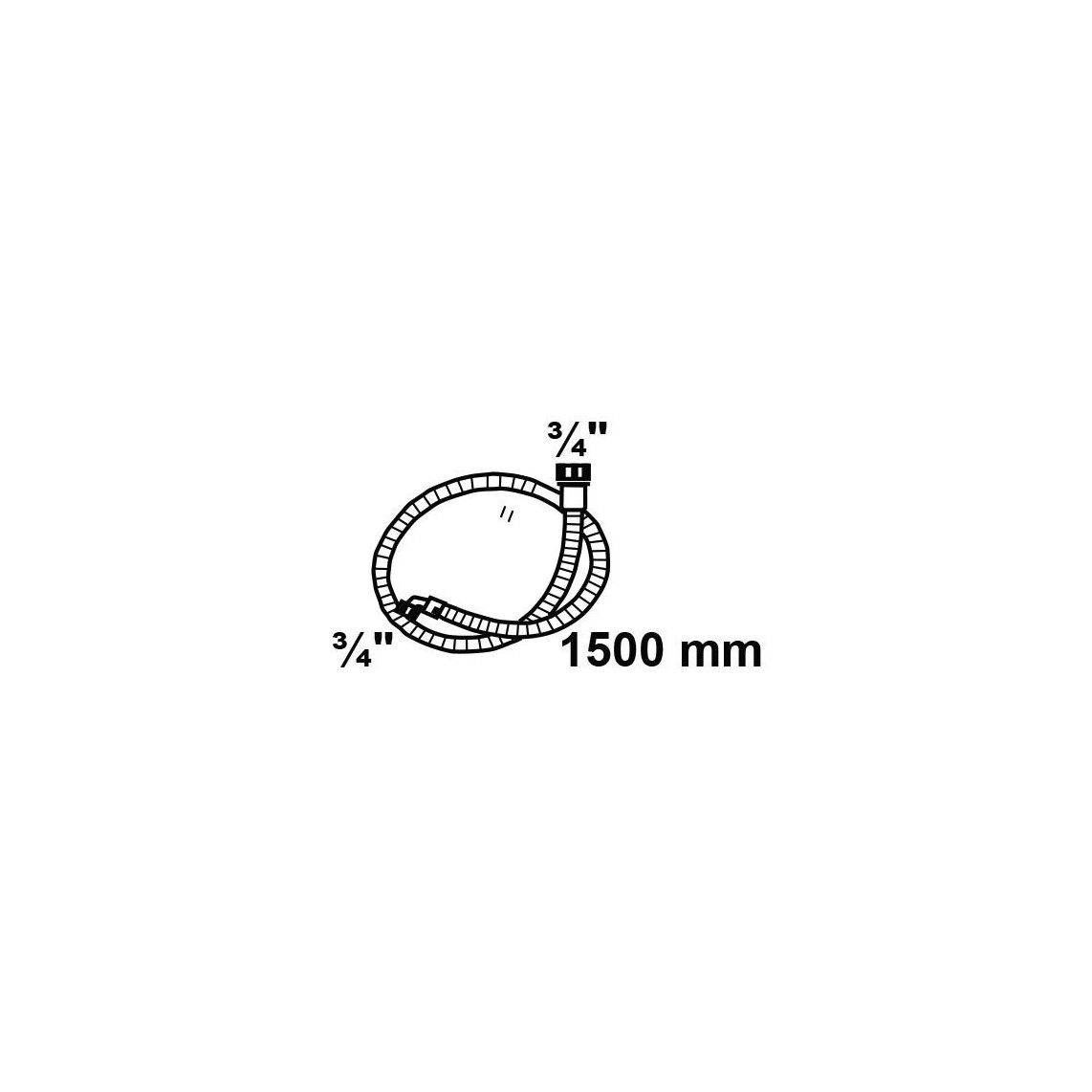 98657200 Inlet hose, grey, 3/4" female x 1,5 m x 3/4" female, max. 10 bar / 25°C vue 2