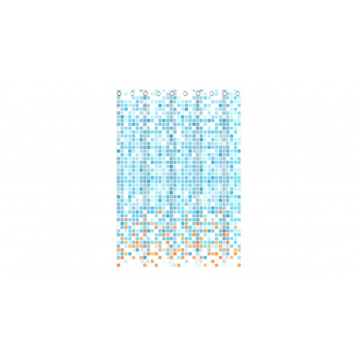 BA0402 Shower curtain, mosaic blue/orange vue 4