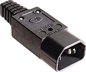 Fiche IEC - C14 mâle 3 broches - conforme VDE - 10A - 230V