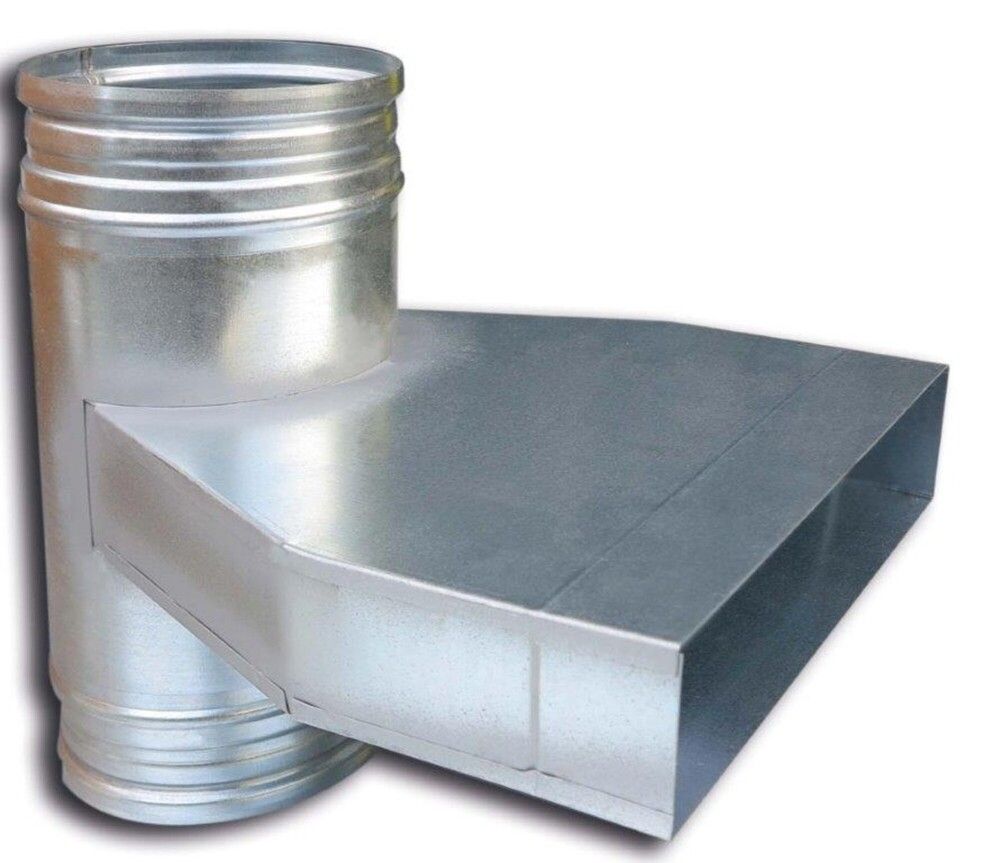 Sanutal Mecano TÉ 90° Horizontal DE Rond À Rectangle 80×200/D160