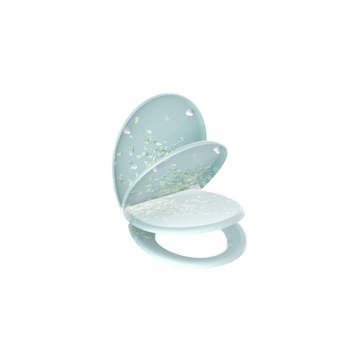 82381 Duroplast Toilet seat FLOWER IN THE WIND, with soft close and quick release vue 7