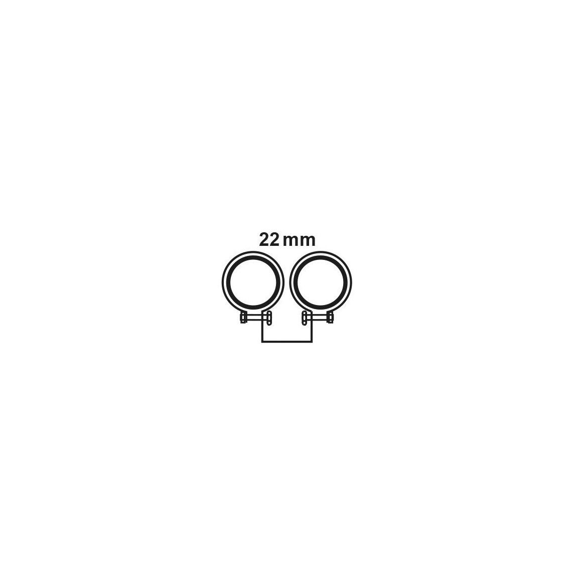 973297217 dubbele pijpklem, 22 mm, geluiddicht vue 2
