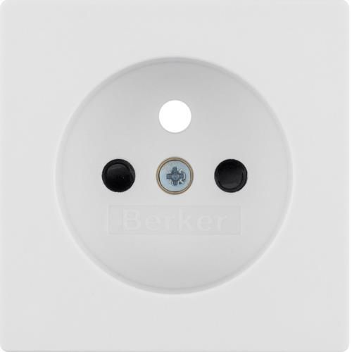 Sets de finition pour prise de courant avec terre Berker Q.1 / q3 Blanc polaire, Velours