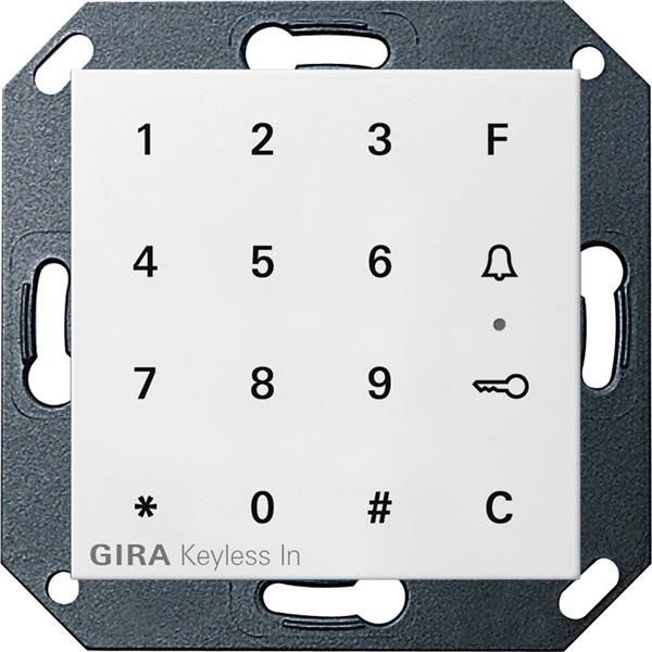 Clavier à code Gira Keyless In Blanc satiné System 55 - clavier à code comme système de contrôle