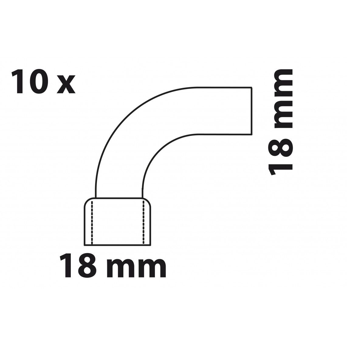 989028655 CU boog 90°, blanco, 18 mm, 1 mof, (5001a) (10x) vue 4