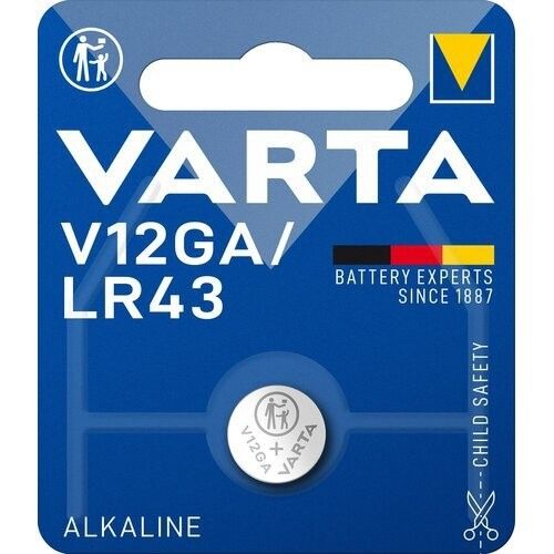 Pile alcaline V12GA 80mAh diamètre 11.6mm hauteur 4.2mm