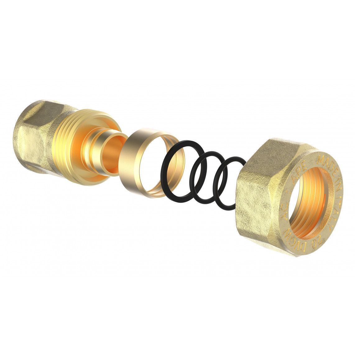 988903455 MS overgangsstuk, blanco, 20 mm x 3/4"BI, knelfitting voor meerlagen buis vue 3