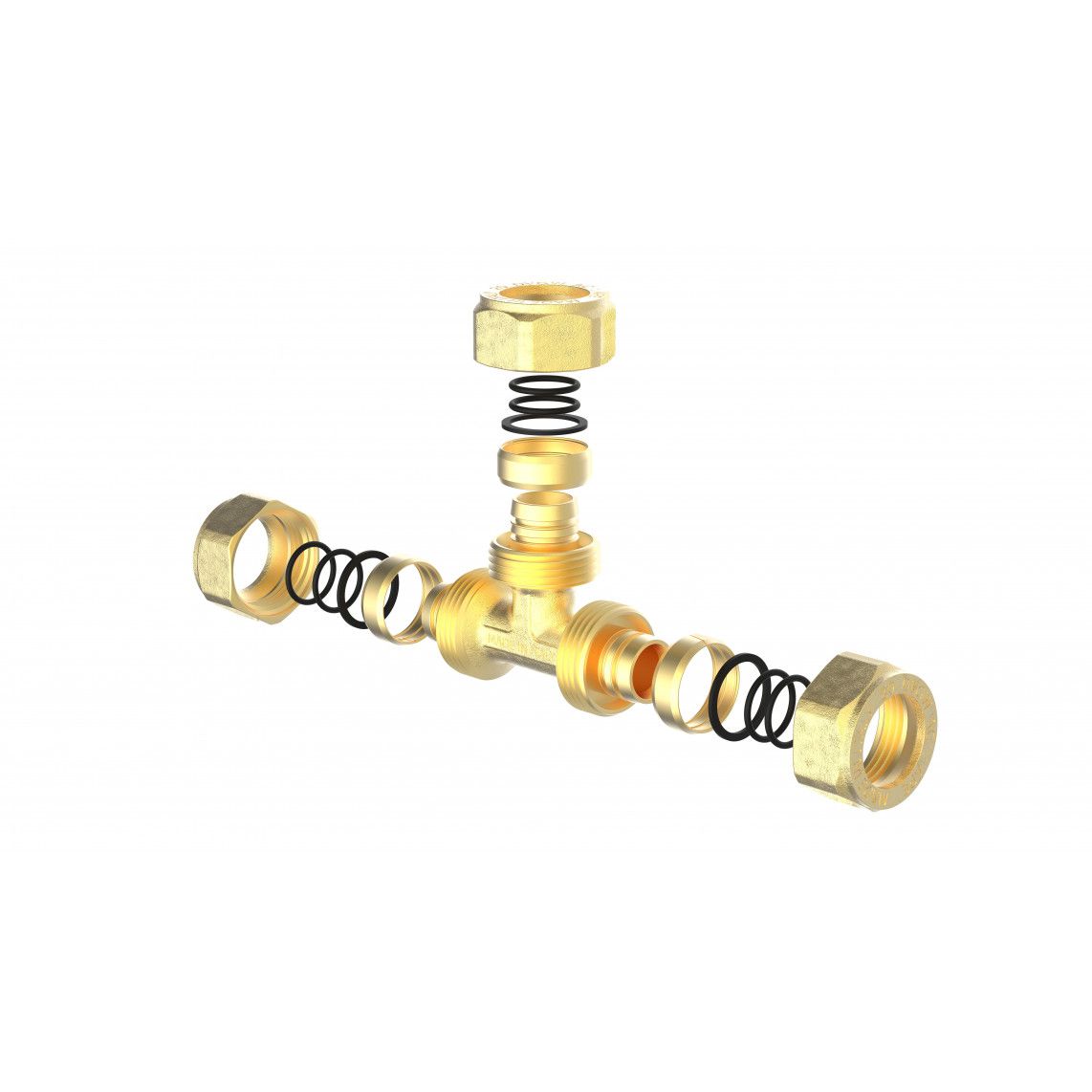 988911255 MS T-stuk, blanco, 20 mm, knelfitting voor meerlagen buis vue 3