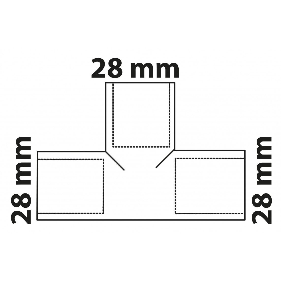 989046017 CU T-stuk, blanco, 28 mm, 3 mofen, (5130) vue 3