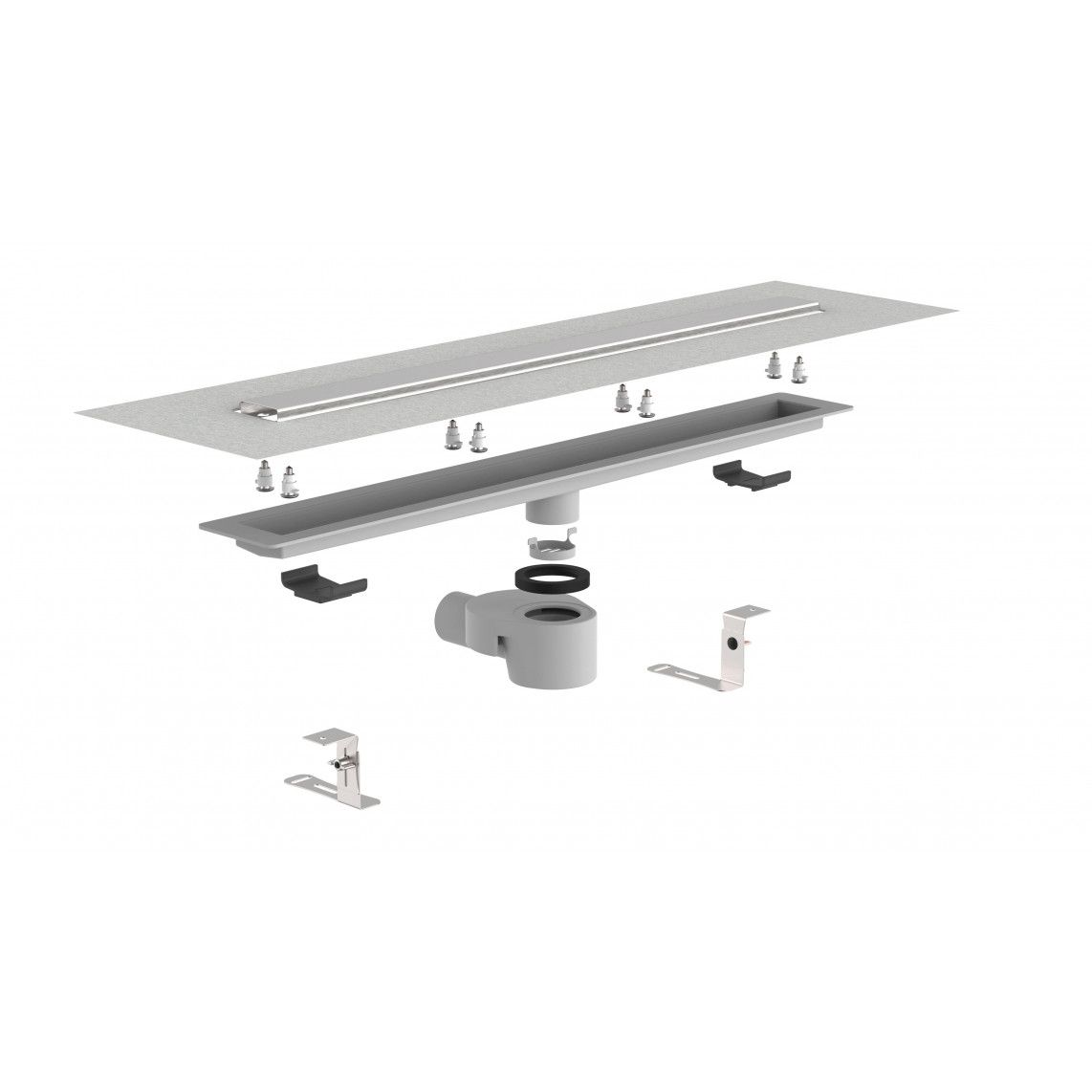10024 Shower gutter, 700 mm, with stainless steel cover vue 2