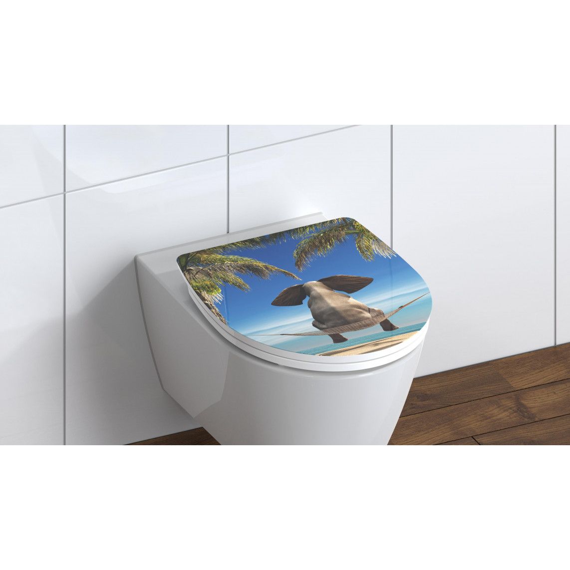 82580 Duroplast HG Toilet seat HAPPY ELEPHANT, with soft close and quick release vue 8