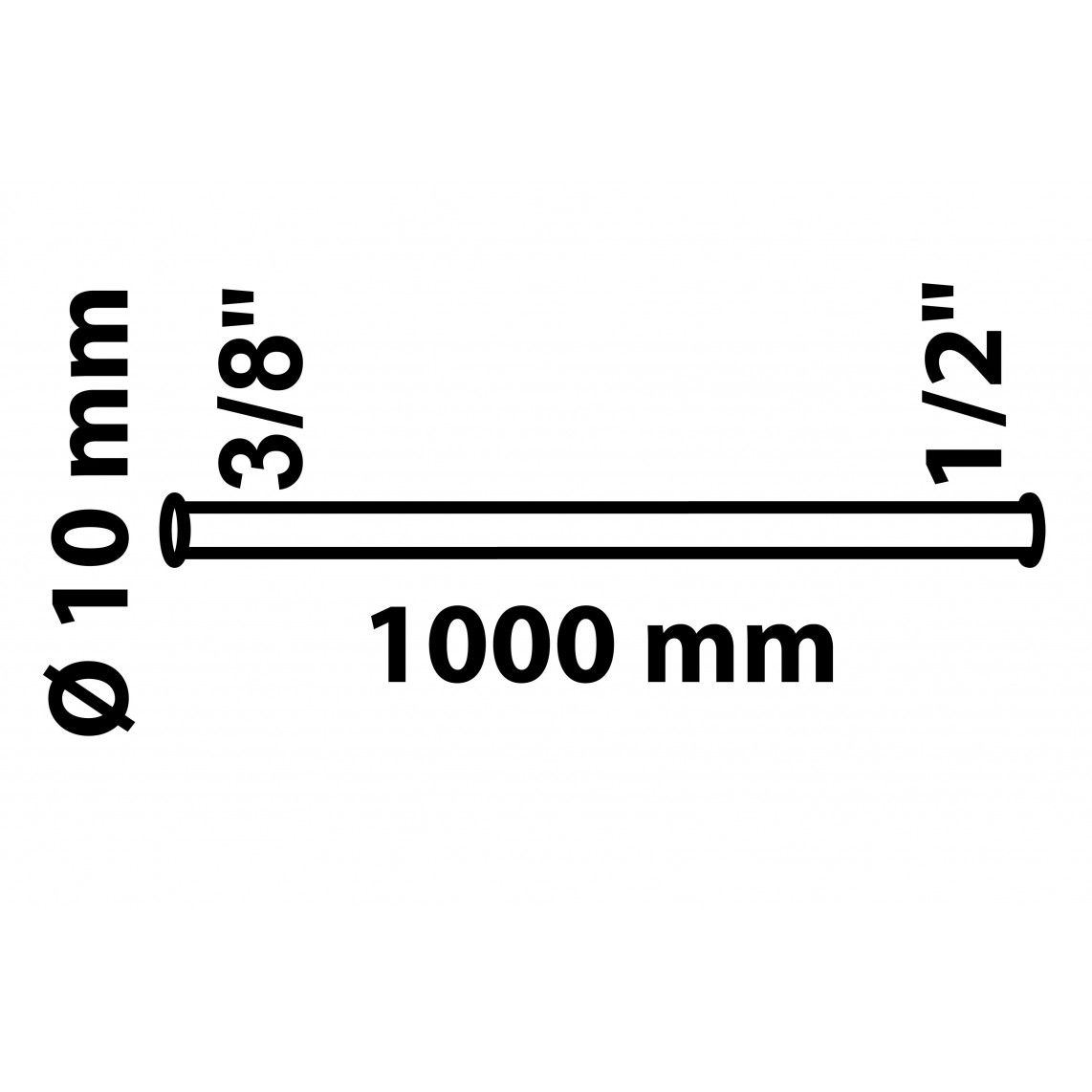 98627414 Connection pipe Ø 10 x 1000 mm, copper, chrome, with double flare, for 1/2" or 3/8" vue 2