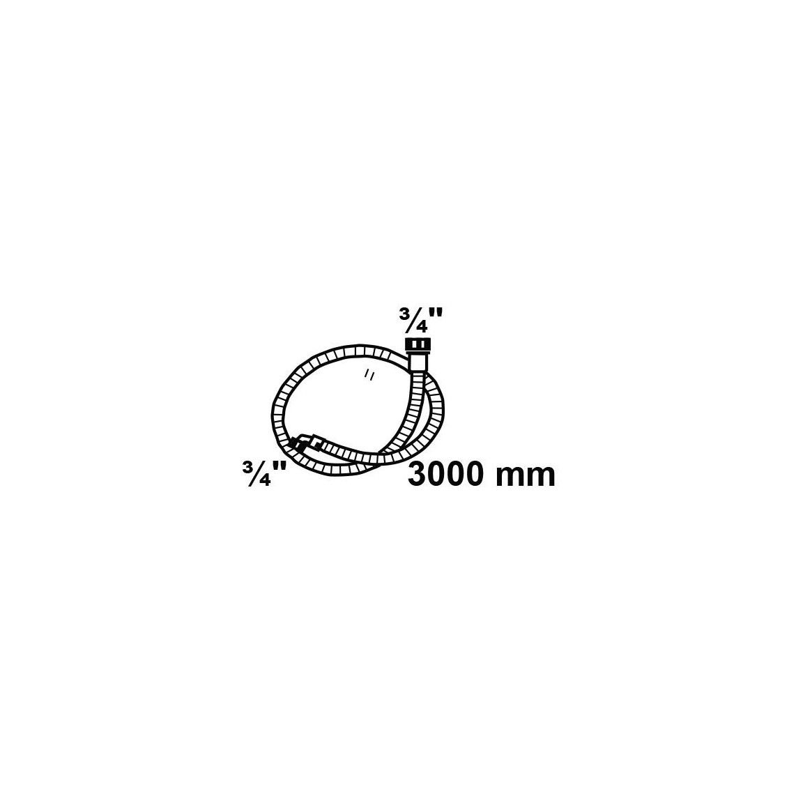 98657500 Inlet hose, 3/4" female x 3 m x 3/4" female, max. 10 bar / 25°C vue 2