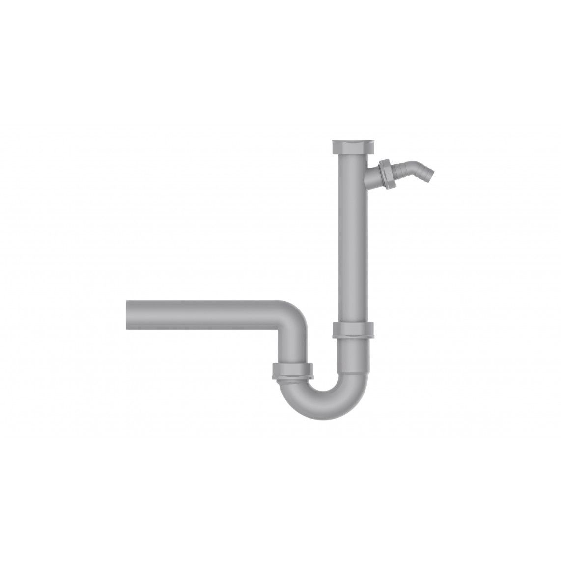98831349 ECO-SAVE Sink tubular trap, plastic, white, 1 1/2" female x 40 mm, with 3/4" device connection vue 3