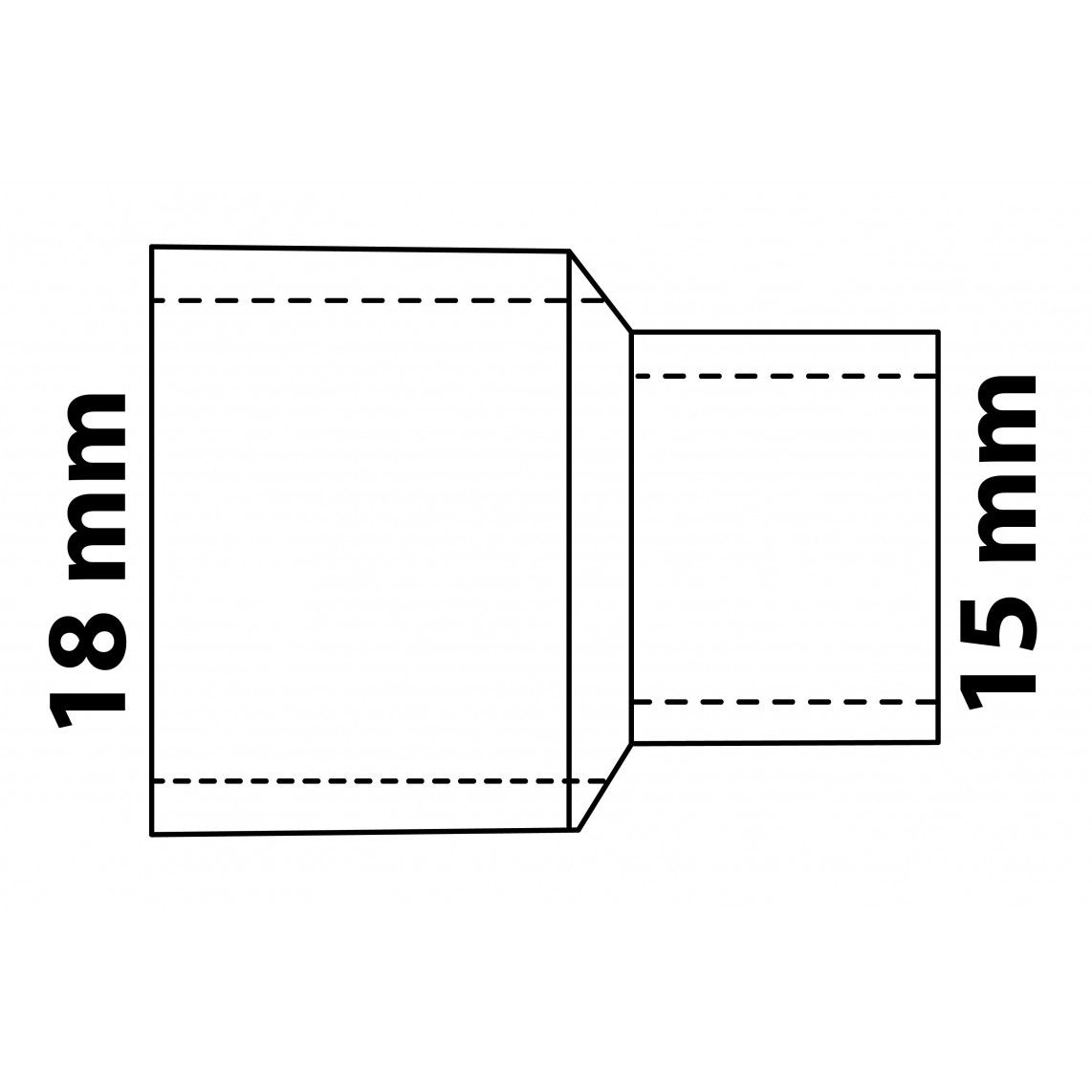 989063055 Reducing double socket, copper solder fitting, 18 mm x 15 mm, 2 sockets vue 3