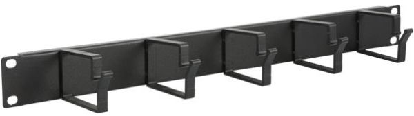 Panneau passe-câbles Logon 1U 19", 5 crochets Noir