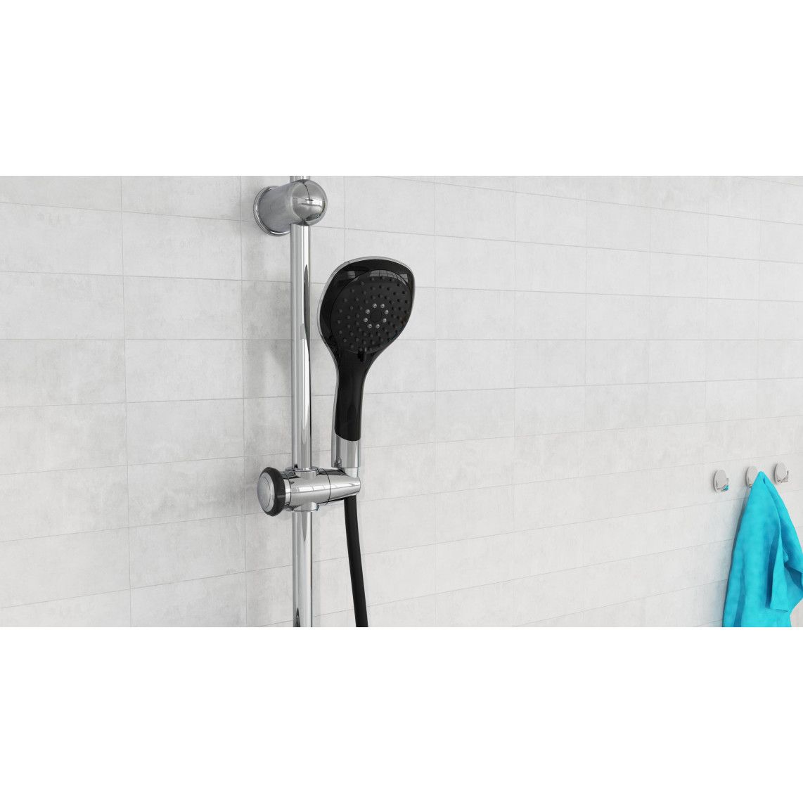 DXLD60088CS DUSCHTRAUM Overhead shower set, chrome/black vue 8