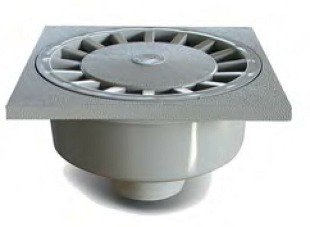 Nicoll Siphon Sol Avec Sortie Verticale PVC 200×200 MM Anti-uv Gris Clair