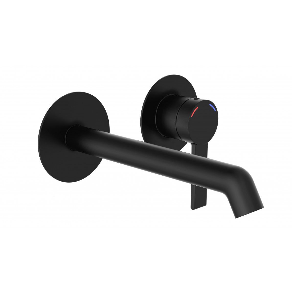 33166 LOS ANGELES Wash basin mixer, black matt, for wall fixing vue 2
